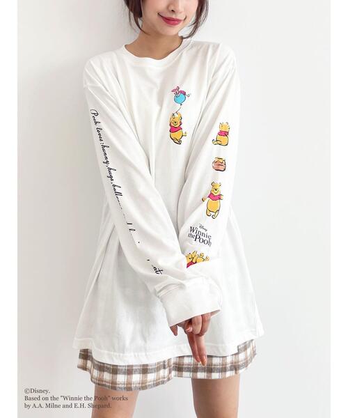 Honey Salon（ハニーサロン）の「Winnie the Pooh/プリントロングTシャツ（Tシャツ/カットソー・レディース・オフホワイト・FREE）」の8枚目の写真