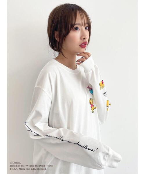Honey Salon（ハニーサロン）の「Winnie the Pooh/プリントロングTシャツ（Tシャツ/カットソー・レディース・オフホワイト・FREE）」の9枚目の写真