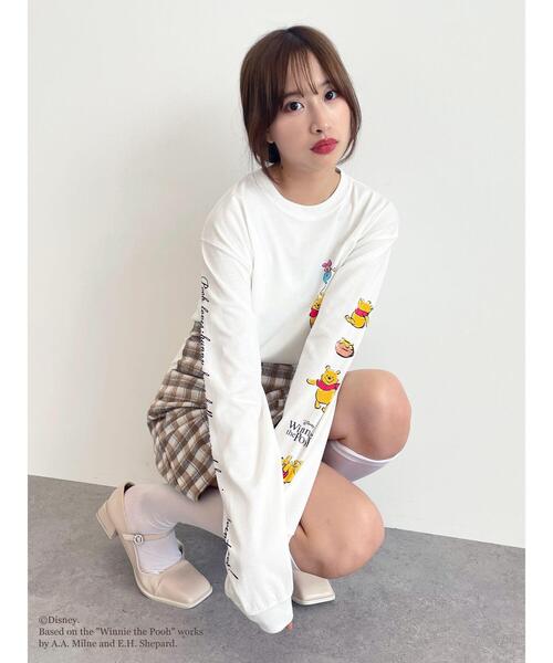 Honey Salon（ハニーサロン）の「Winnie the Pooh/プリントロングTシャツ（Tシャツ/カットソー・レディース・オフホワイト・FREE）」の11枚目の写真