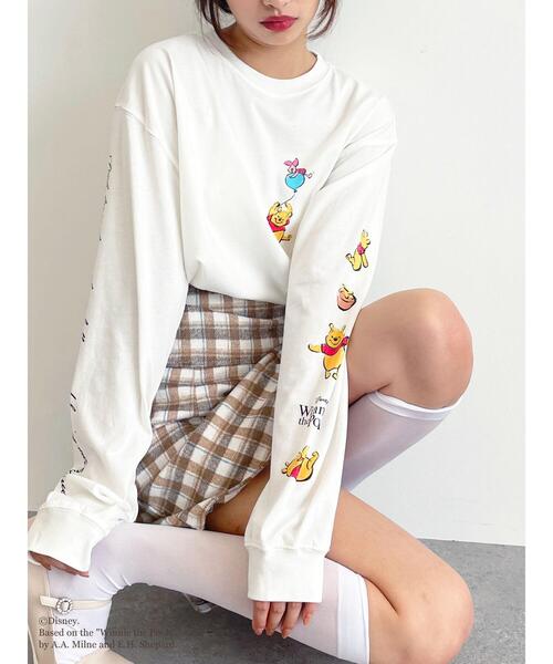 Honey Salon（ハニーサロン）の「Winnie the Pooh/プリントロングTシャツ（Tシャツ/カットソー・レディース・オフホワイト・FREE）」の12枚目の写真