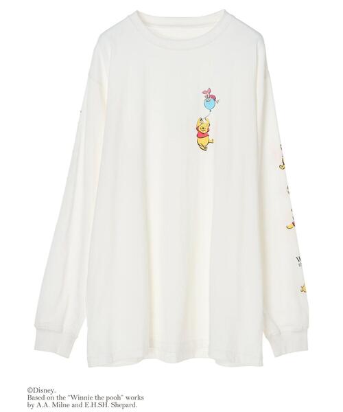 Honey Salon（ハニーサロン）の「Winnie the Pooh/プリントロングTシャツ（Tシャツ/カットソー・レディース・オフホワイト・FREE）」の18枚目の写真