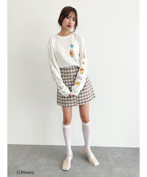 Honey Salon（ハニーサロン）の「Winnie the Pooh/プリントロングTシャツ（Tシャツ/カットソー・レディース・オフホワイト・FREE）」の4枚目の写真