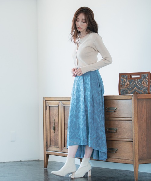 Andemiu（アンデミュウ）の「ジャガードフラワースカート217165（スカート・レディース・ブラック/ブルー/パープル・FREE/フリー）」の17枚目の写真