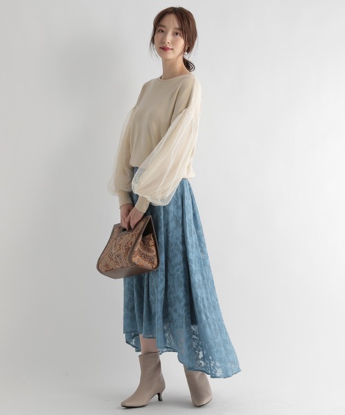 Andemiu（アンデミュウ）の「ジャガードフラワースカート217165（スカート・レディース・ブラック/ブルー/パープル・FREE/フリー）」の18枚目の写真