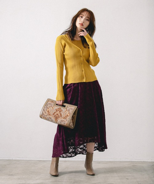 Andemiu（アンデミュウ）の「ジャガードフラワースカート217165（スカート・レディース・ブラック/ブルー/パープル・FREE/フリー）」の21枚目の写真