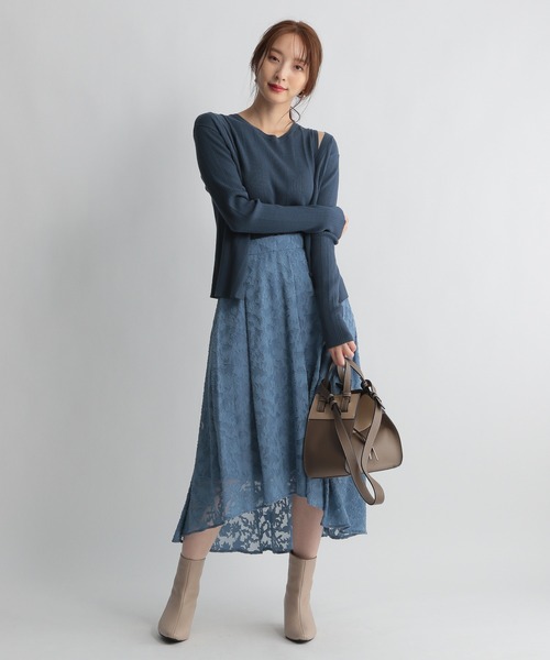 Andemiu（アンデミュウ）の「ジャガードフラワースカート217165（スカート・レディース・ブラック/ブルー/パープル・FREE/フリー）」の22枚目の写真