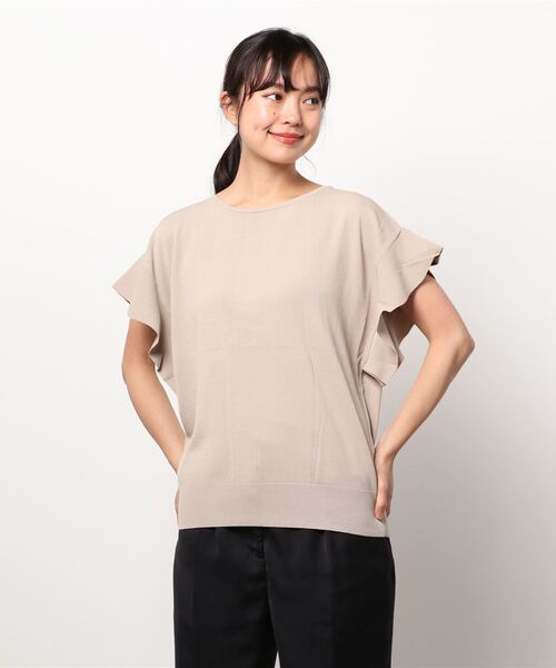 Te chichi TERRASSE(テチチテラス)の「フレアースリーブプルオーバー(ニット/セーター・レディース・ダークオレンジ/ブラック/ブルー/モカ・フリ-)」の3枚目の写真