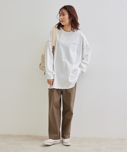CONVERSE(コンバース)の「【CONVERSE/コンバース】配色ステッチトップス(Tシャツ/カットソー・レディース・ダークラベンダー/オフホワイト・38)」の15枚目の写真
