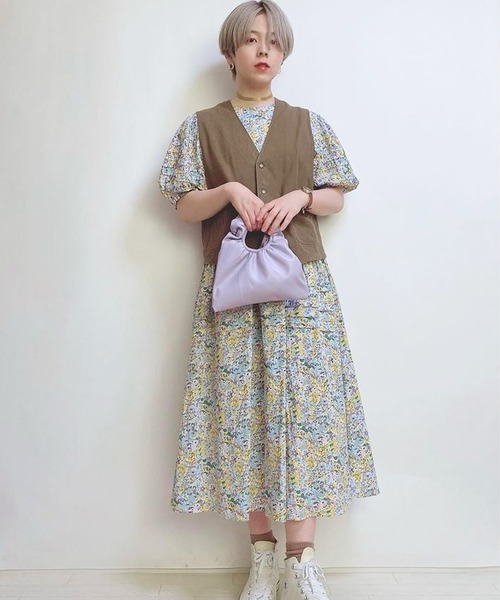 shopnikoniko(ショップニコニコ)の「ギャザーハンドル ミニホーボーバッグ(ハンドバッグ・レディース・ホワイト/パープル/イエロー・フリー)」の7枚目の写真