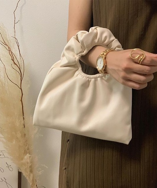 shopnikoniko(ショップニコニコ)の「ギャザーハンドル ミニホーボーバッグ(ハンドバッグ・レディース・ホワイト/パープル/イエロー・フリー)」の11枚目の写真