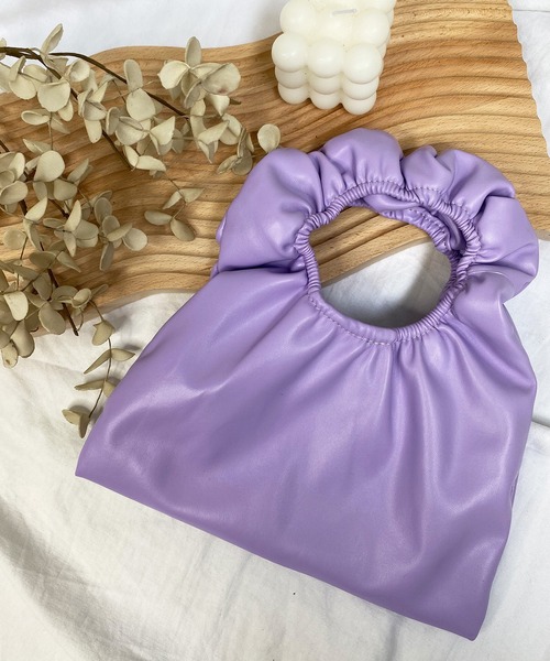 shopnikoniko(ショップニコニコ)の「ギャザーハンドル ミニホーボーバッグ(ハンドバッグ・レディース・ホワイト/パープル/イエロー・フリー)」の15枚目の写真