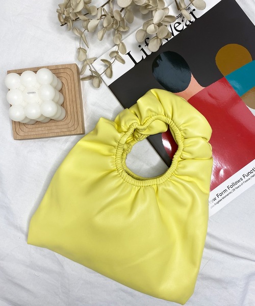 shopnikoniko(ショップニコニコ)の「ギャザーハンドル ミニホーボーバッグ(ハンドバッグ・レディース・ホワイト/パープル/イエロー・フリー)」の16枚目の写真