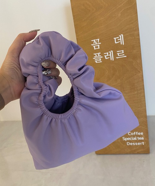 shopnikoniko(ショップニコニコ)の「ギャザーハンドル ミニホーボーバッグ(ハンドバッグ・レディース・ホワイト/パープル/イエロー・フリー)」の20枚目の写真