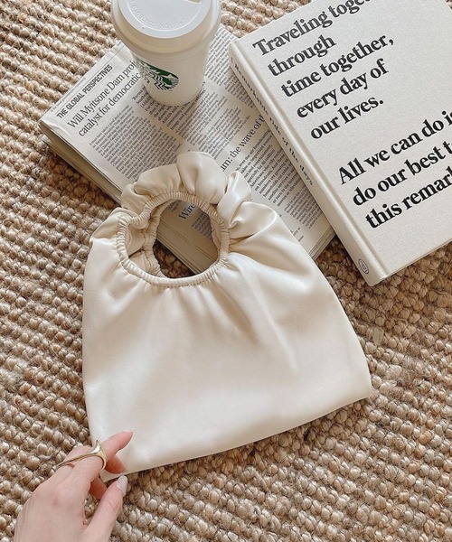 shopnikoniko(ショップニコニコ)の「ギャザーハンドル ミニホーボーバッグ(ハンドバッグ・レディース・ホワイト/パープル/イエロー・フリー)」の18枚目の写真