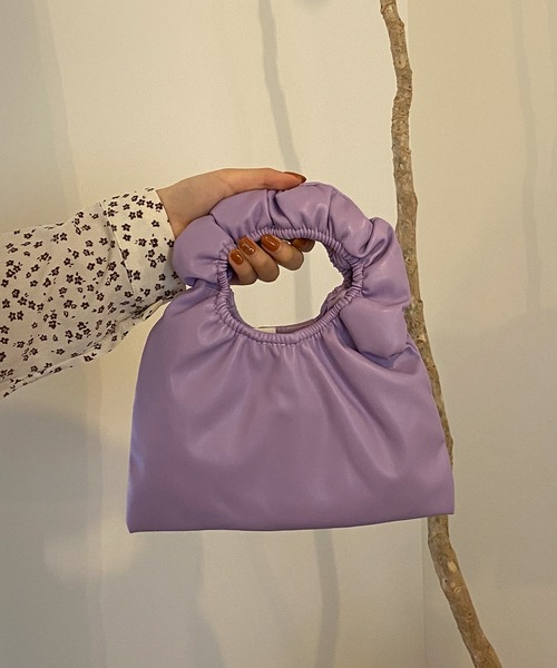 shopnikoniko(ショップニコニコ)の「ギャザーハンドル ミニホーボーバッグ(ハンドバッグ・レディース・ホワイト/パープル/イエロー・フリー)」の21枚目の写真