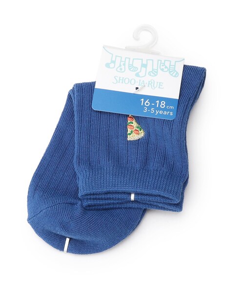 SHOO・LA・RUE(シューラルー)の「◆フード刺繍針抜きショートソックス(ソックス/靴下・キッズ・グリーン/ライトパープル/ブルー/ピンク系・53/59/56)」の3枚目の写真