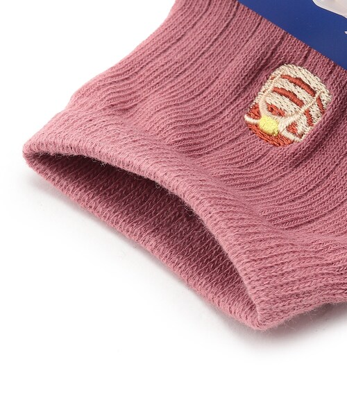 SHOO・LA・RUE(シューラルー)の「◆フード刺繍針抜きショートソックス(ソックス/靴下・キッズ・グリーン/ライトパープル/ブルー/ピンク系・53/59/56)」の6枚目の写真