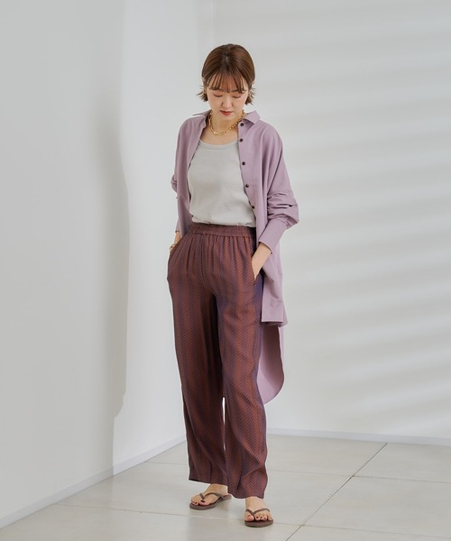 DouDou(ドゥドゥ)の「バックロングオーバーシャツ(シャツ/ブラウス・レディース・ピンク/グリーン/グレイッシュベージュ・FREE)」の20枚目の写真