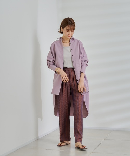 DouDou(ドゥドゥ)の「バックロングオーバーシャツ(シャツ/ブラウス・レディース・ピンク/グリーン/グレイッシュベージュ・FREE)」の22枚目の写真