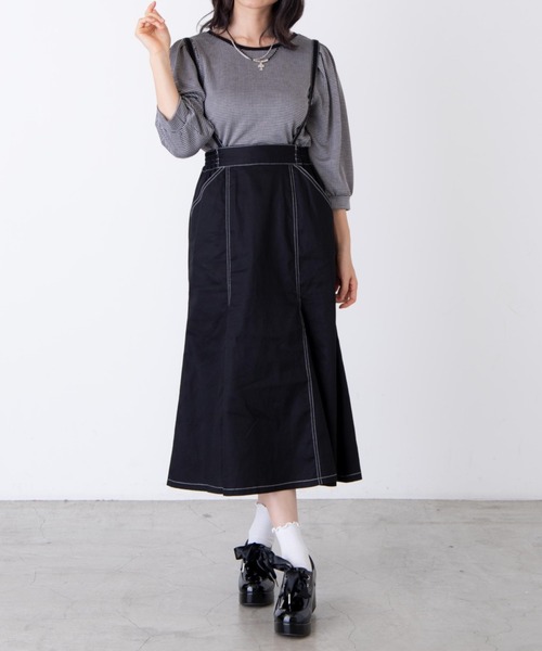 WEGO（ウィゴー）の「WEGO/チェックジャガードパフスリーブT（Tシャツ/カットソー・レディース・ブラック系その他2/ホワイト・FREE）」の11枚目の写真