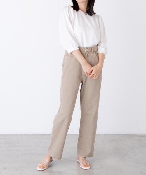 WEGO（ウィゴー）の「WEGO/チェックジャガードパフスリーブT（Tシャツ/カットソー・レディース・ブラック系その他2/ホワイト・FREE）」の5枚目の写真