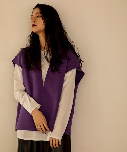 ReNorm(リノーム)の「スリットネックベスト(ベスト・レディース・ブラウン/パープル・フリー)」の8枚目の写真