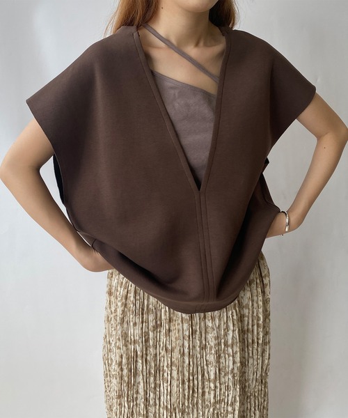 ReNorm(リノーム)の「スリットネックベスト(ベスト・レディース・ブラウン/パープル・フリー)」の16枚目の写真
