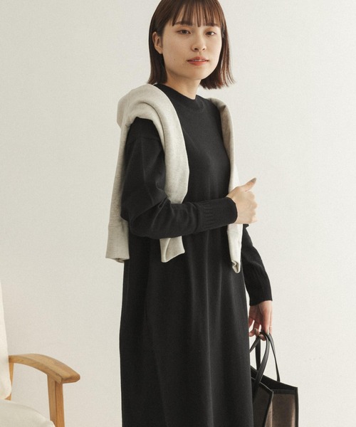 FORK&SPOON（フォークアンドスプーン）の「FORK&SPOON　ウーステッドヤーンニットワンピース（ワンピース・レディース・ブラック/ブルー・ONE）」の10枚目の写真