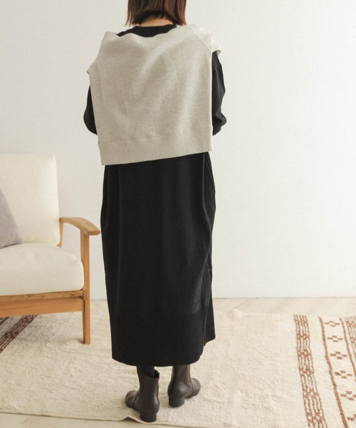 FORK&SPOON（フォークアンドスプーン）の「FORK&SPOON　ウーステッドヤーンニットワンピース（ワンピース・レディース・ブラック/ブルー・ONE）」の14枚目の写真