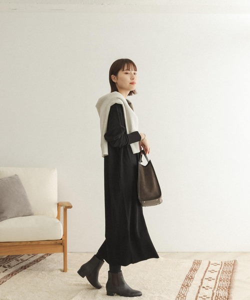 FORK&SPOON（フォークアンドスプーン）の「FORK&SPOON　ウーステッドヤーンニットワンピース（ワンピース・レディース・ブラック/ブルー・ONE）」の16枚目の写真