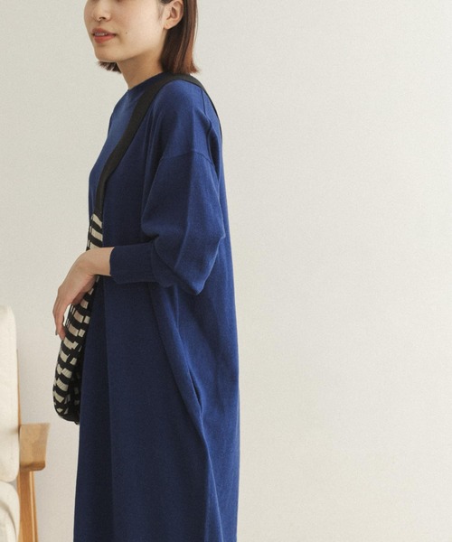 FORK&SPOON（フォークアンドスプーン）の「FORK&SPOON　ウーステッドヤーンニットワンピース（ワンピース・レディース・ブラック/ブルー・ONE）」の21枚目の写真