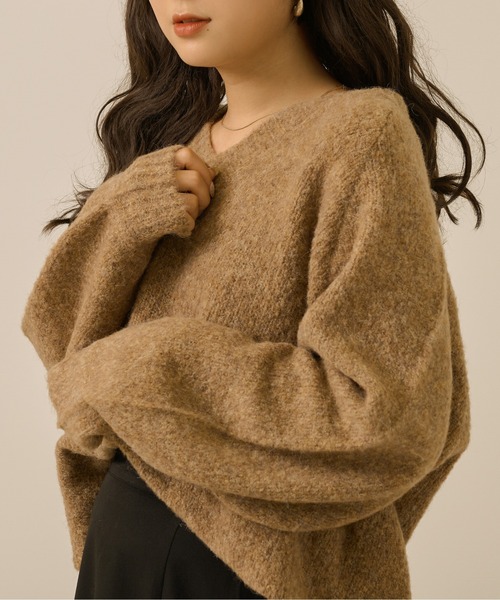 Ambre Neige（アンブルネージュ）の「前後２WAYメランジニット／【WEB/EC限定商品】（ニット/セーター・レディース・アイボリー/ライトブラウン/ベージュ/ダークブラウン・FREE）」の11枚目の写真