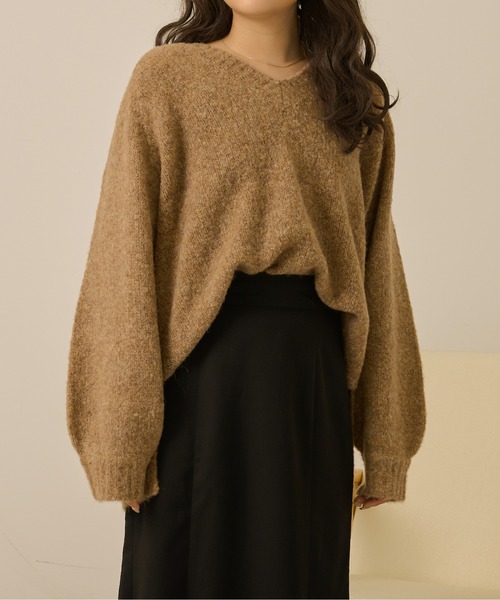 Ambre Neige（アンブルネージュ）の「前後２WAYメランジニット／【WEB/EC限定商品】（ニット/セーター・レディース・アイボリー/ライトブラウン/ベージュ/ダークブラウン・FREE）」の8枚目の写真