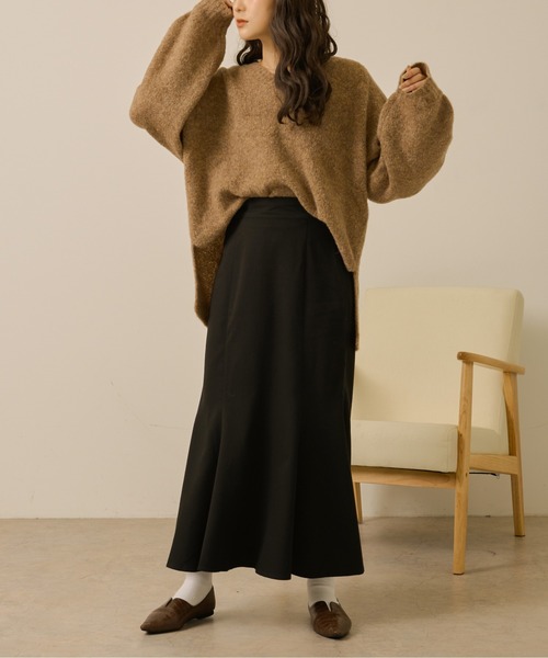 Ambre Neige（アンブルネージュ）の「前後２WAYメランジニット／【WEB/EC限定商品】（ニット/セーター・レディース・アイボリー/ライトブラウン/ベージュ/ダークブラウン・FREE）」の5枚目の写真