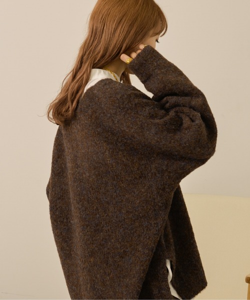 Ambre Neige（アンブルネージュ）の「前後２WAYメランジニット／【WEB/EC限定商品】（ニット/セーター・レディース・アイボリー/ライトブラウン/ベージュ/ダークブラウン・FREE）」の6枚目の写真