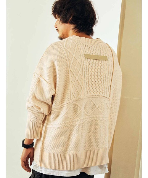 MEDE19F(メデジュウキュウ)の「MEDE19F サイザブルアランニット〈オフホワイト〉(ニット/セーター・レディース・オフホワイト・1/2)」の11枚目の写真