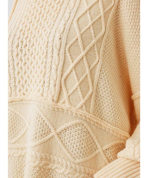 MEDE19F(メデジュウキュウ)の「MEDE19F サイザブルアランニット〈オフホワイト〉(ニット/セーター・レディース・オフホワイト・1/2)」の12枚目の写真