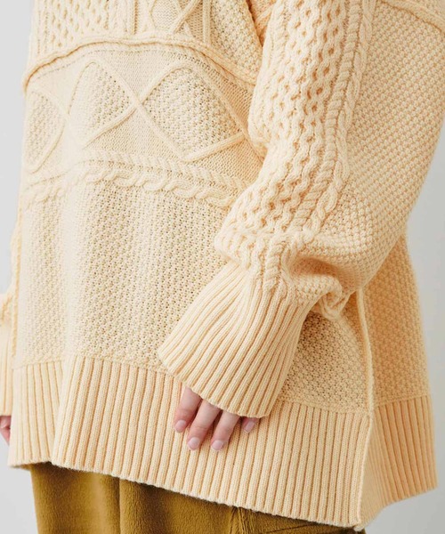 MEDE19F(メデジュウキュウ)の「MEDE19F サイザブルアランニット〈オフホワイト〉(ニット/セーター・レディース・オフホワイト・1/2)」の13枚目の写真