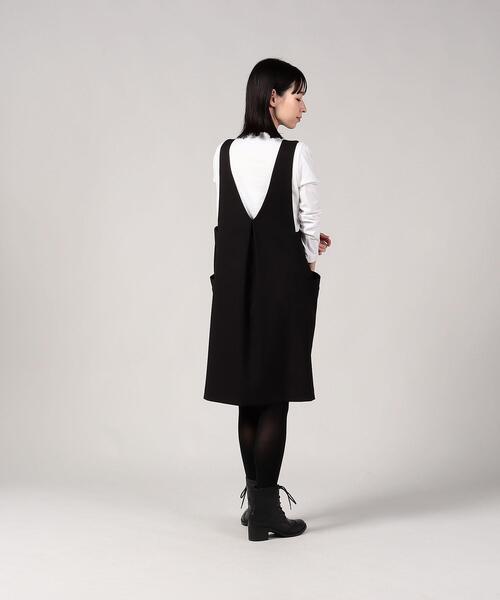 To b. by agnes b.（トゥービーバイアニエスベー）の「WQ06 JUMPER DR サイドポケットジャンパードレス（ジャンパースカート・レディース・ブラック・40/38/36）」の3枚目の写真