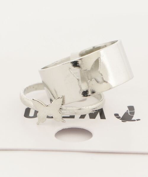 WEGO（ウィゴー）の「WEGO/【2点セット】バタフライリング（リング・レディース・シルバー/ゴールド・FREE）」の5枚目の写真