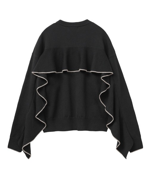 CLANE（クラネ）の「BACK FRILL LINE KNIT（ニット/セーター・レディース・ベージュ/ピンク/ブラック・1/2）」の4枚目の写真