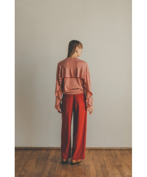 CLANE（クラネ）の「BACK FRILL LINE KNIT（ニット/セーター・レディース・ベージュ/ピンク/ブラック・1/2）」の5枚目の写真