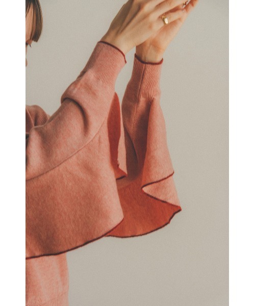 CLANE（クラネ）の「BACK FRILL LINE KNIT（ニット/セーター・レディース・ベージュ/ピンク/ブラック・1/2）」の19枚目の写真