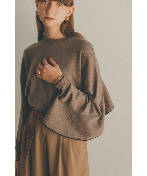 CLANE（クラネ）の「BACK FRILL LINE KNIT（ニット/セーター・レディース・ベージュ/ピンク/ブラック・1/2）」の15枚目の写真