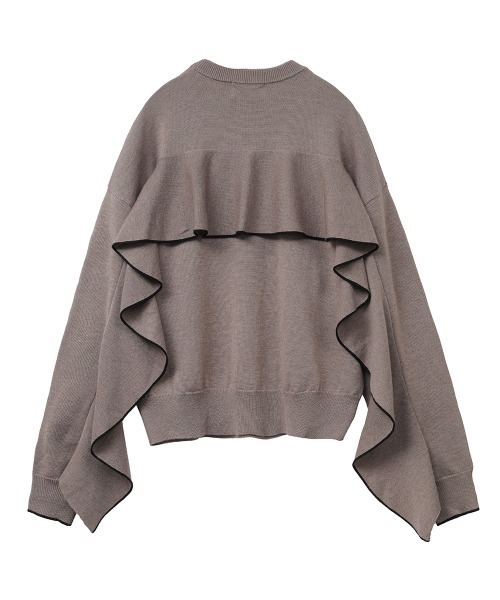 CLANE（クラネ）の「BACK FRILL LINE KNIT（ニット/セーター・レディース・ベージュ/ピンク/ブラック・1/2）」の7枚目の写真