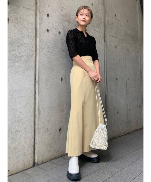 MURUA（ムルーア）の「ランダムリブニットポロシャツ（ポロシャツ・レディース・その他1/ブラック/アイボリー・FREE）」の19枚目の写真