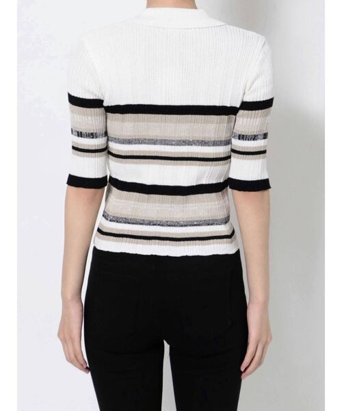 MURUA（ムルーア）の「ランダムリブニットポロシャツ（ポロシャツ・レディース・その他1/ブラック/アイボリー・FREE）」の22枚目の写真