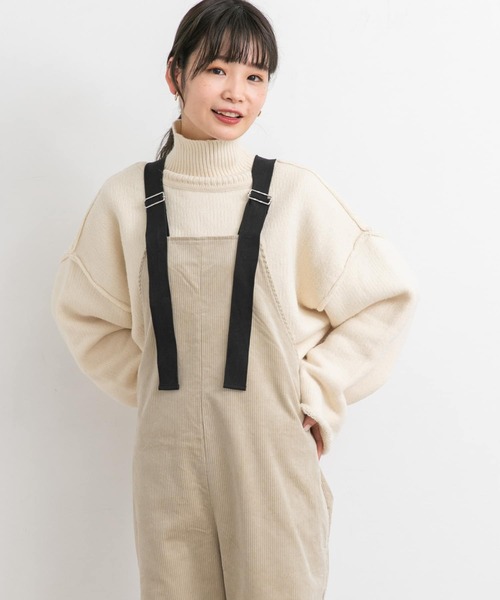 KBF（ケイビーエフ）の「リバーシブルハイネックショートニット（ニット/セーター・レディース・ブラック/オフホワイト/ライトカーキ・ONE）」の20枚目の写真