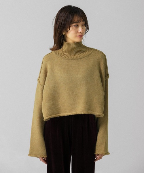 KBF（ケイビーエフ）の「リバーシブルハイネックショートニット（ニット/セーター・レディース・ブラック/オフホワイト/ライトカーキ・ONE）」の17枚目の写真