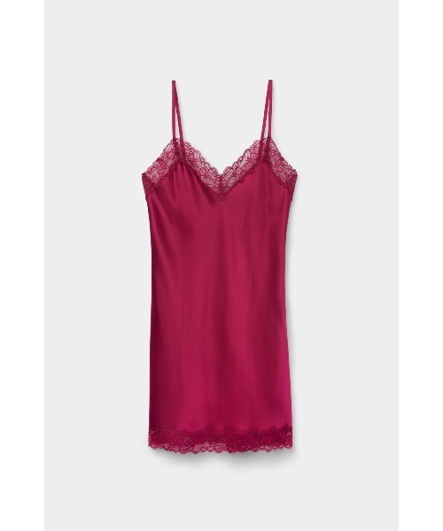 インティミッシミ ミディ丈シルク スリップ#レッドS Intimissimi（インティミッシミ） インナーシャツ 肌着 レース
